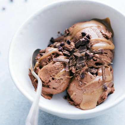 Chocolate Ice Cream made with Premier Protein.