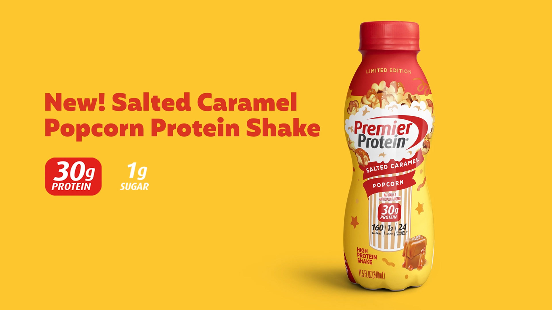 New! Salted Caramel Popcorn Protein Shake